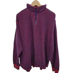 Robert Graham 1/4 Zip Thermal Waffle Red Pullover Sweater 2XL